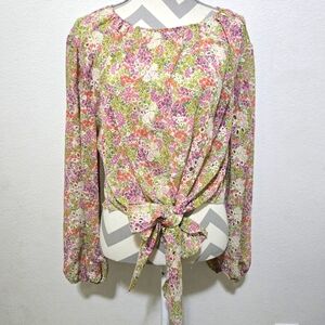 Leyden Floral Pink and Green Blouse